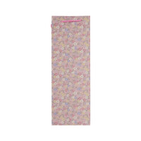 Rosa Flaschentasche mit Blumenmuster, Maße 35 x 12,5 x 9 cm, aus FSC Mix Material
