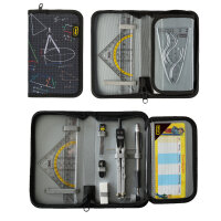 Zirkel-Set im Etui mit 11 Teilen in klassischem Design und präziser Einstellungsmöglichkeit