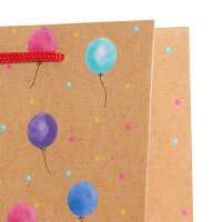 Geschenktasche Happy Birthday mit niedlichem Teddybär-Motiv in den Maßen 23 x 18 x 8 cm aus FSC-Mix-Papier