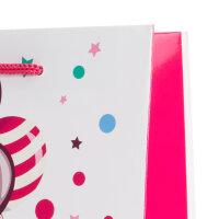 Geschenktasche mit niedlichen Pandas in Schwarz-Weiß, Maße 23 x 18 x 8 cm, FSC Mix zertifiziert