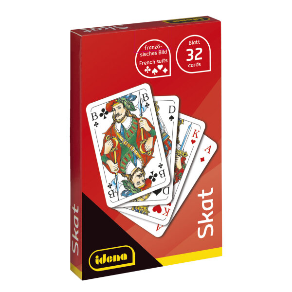 Skatspiel mit 32 Spielkarten im französischen Stil aus FSC-Mix Papier