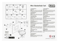 Mini-Basketball-Set für den Innenbereich bestehend aus 4 Teilen in den Maßen 45,8 x 30,6 x 6,5 cm.