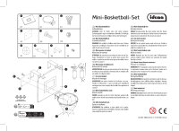 Mini-Basketball-Set für den Innenbereich bestehend aus 4 Teilen in den Maßen 45,8 x 30,6 x 6,5 cm.