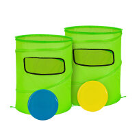 Wurfspiel Frisbee Slam Set in Grün, Rot und Blau mit 4 Teilen in bunter Verpackung.