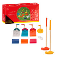 Holz-Minigolf-Set mit 12 Teilen in bunter Farbbox...