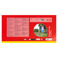 Holz-Minigolf-Set mit 12 Teilen in bunter Farbbox für stundenlangen Spielspaß.