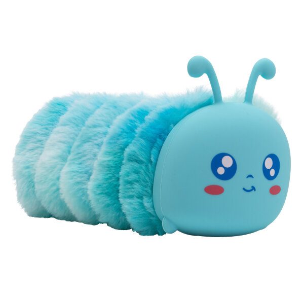 Weiches und bunt gestreiftes Schlamper mit flauschiger Oberfläche in Form einer Raupe, 22 cm lang