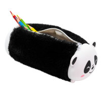 Flauschiger Panda-Schlamper in Schwarz-Weiß mit niedlichem Gesichtsausdruck und einer Größe von 22 cm