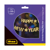 Girlande Happy New Year - gold/silber, 300 cm
