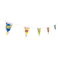 Girlande Happy Birthday - dreieckig, mehrfarbig, 10 m, 20 Wimpel