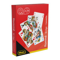 Klassisches Rommé-Spiel mit 2 x 55 Blatt französischem Bild für stundenlangen Spielspaß.