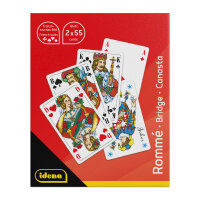 Klassisches Rommé-Spiel mit 2 x 55 Blatt französischem Bild für stundenlangen Spielspaß.