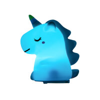LED Nachtlicht - Einhorn, mit Fernbedienung, weiß, 11cm, USB Lithium Ionen Akku