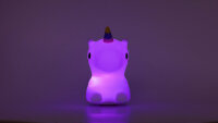 LED Nachtlicht - Einhorn, mit Fernbedienung, weiß, 11cm, USB Lithium Ionen Akku