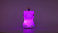 LED Nachtlicht - Einhorn, mit Fernbedienung, weiß, 11cm, USB Lithium Ionen Akku
