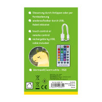 LED Nachtlicht - Einhorn, mit Fernbedienung, weiß, 11cm, USB Lithium Ionen Akku