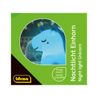 LED Nachtlicht - Einhorn, mit Fernbedienung, weiß, 11cm, USB Lithium Ionen Akku