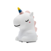 LED Nachtlicht - Einhorn, mit Fernbedienung, weiß, 11cm, USB Lithium Ionen Akku