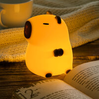 LED Nachtlicht - Capybara, weiß, 14cm, USB Lithium Ionen Akku