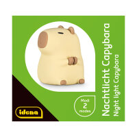 LED Nachtlicht - Capybara, weiß, 14cm, USB Lithium Ionen Akku