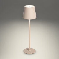 LED Tischleuchte - touch, Akku, USB, beige, 11 x 38 cm, dimmbar, Innen und Außen
