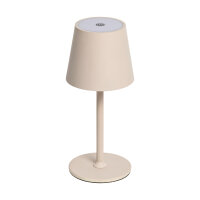 LED Tischleuchte - touch, Akku, USB, beige, 11 x 38 cm, dimmbar, Innen und Außen