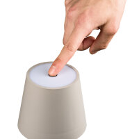LED Tischleuchte - touch, Akku, USB, grau, 11 x 38 cm, dimmbar, Innen und Außen