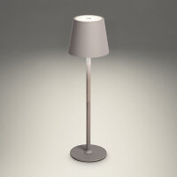 LED Tischleuchte - touch, Akku, USB, grau, 11 x 38 cm, dimmbar, Innen und Außen