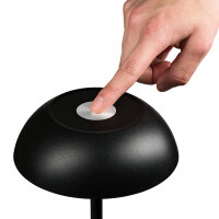 LED Tischleuchte -  touch, Akku, USB, schwarz, 15 x 33 cm, dimmbar, Innen