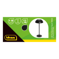 LED Tischleuchte -  touch, Akku, USB, schwarz, 15 x 33 cm, dimmbar, Innen