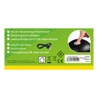 LED Tischleuchte -  touch, Akku, USB, schwarz, 15 x 33 cm, dimmbar, Innen