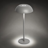 LED Tischleuchte - touch, Akku, USB, grau, 15 x 33 cm, dimmbar, Innen