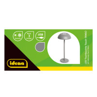 LED Tischleuchte - touch, Akku, USB, grau, 15 x 33 cm, dimmbar, Innen