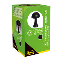 LED Tischleuchte - touch, Pilzform, Akku, USB C, schwarz,...