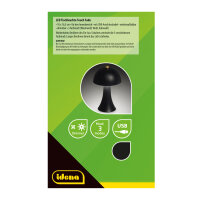 LED Tischleuchte - touch, Pilzform, Akku, USB C, schwarz, 10 x 16,5 cm, dimmbar, Innen