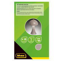 LED Tischleuchte - touch, Pilzform, Akku, USB C, grau, 10 x 16,5 cm, dimmbar, Innen
