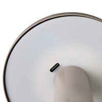 LED Tischleuchte - touch, Pilzform, Akku, USB C, grau, 10 x 16,5 cm, dimmbar, Innen