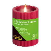 LED Echtwachskerze - Flackerlicht, 6h Timer,...