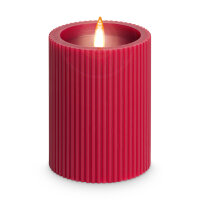 LED Echtwachskerze - Flackerlicht, 6h Timer, warmweiß, 7,5 x 11 cm, batteriebetrieben, 4fach sortiert