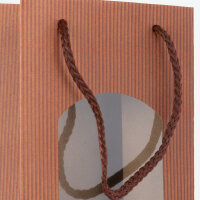 Flaschentasche mit Fenster - kupfer, 10 x 36 x 8 cm