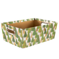 Ablagekorb Tanne - grün/gold, 33 x 22,9 x 12,7 cm