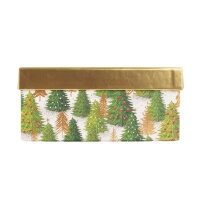 Geschenkbox Tanne - grün/gold, 20 x 15 x 9 cm
