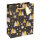 Geschenktasche Tannenbäume - schwarz/gold, 23 x 18 x 8 cm