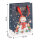 Geschenktasche Schneemann - blau, 34,5 x 25 x 8,5 cm