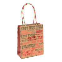 Papiertasche - Schriftzüge Frohe Weihnachten / Happy...