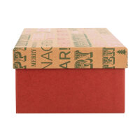 Gerschenkbox Schriftzüge - Frohe Weihnachten / Happy New Year, 20 x 15 x 9 cm