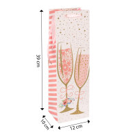 Flaschentasche - Sekt, rosa, 39 x 12 x 10 cm