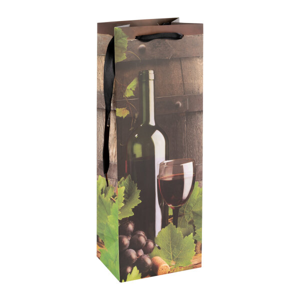 Flaschentasche Wein - schwarz, 35 x 12,5 x 9 cm