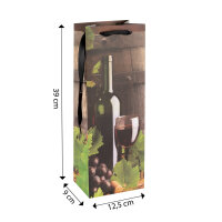 Flaschentasche Wein - schwarz, 35 x 12,5 x 9 cm