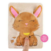 Notizbuch mit süßer Fluffy-Katze auf dem Cover, liniert mit 80 Blatt und DIN A5 Format